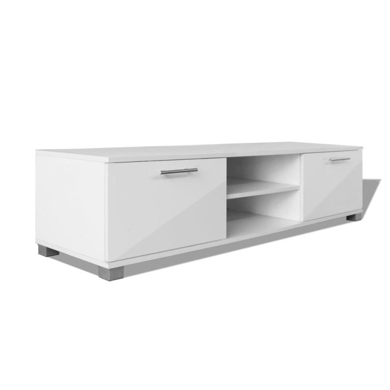 vidaXL TV skrinka, lesklá biela 120x40,5x35 cm