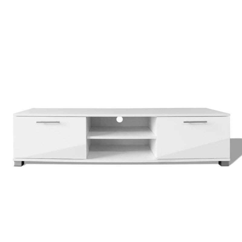 vidaXL TV skrinka, lesklá biela 120x40,5x35 cm