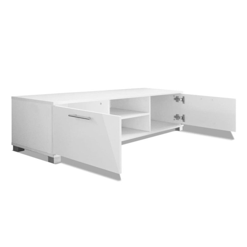 vidaXL TV skrinka, lesklá biela 120x40,5x35 cm
