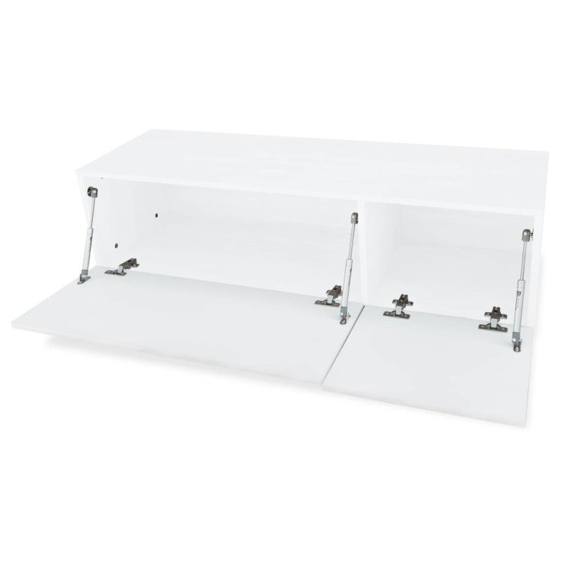vidaXL Skrinka pod TV, drevotrieska 120x40x34 cm, vysoký lesk, biela