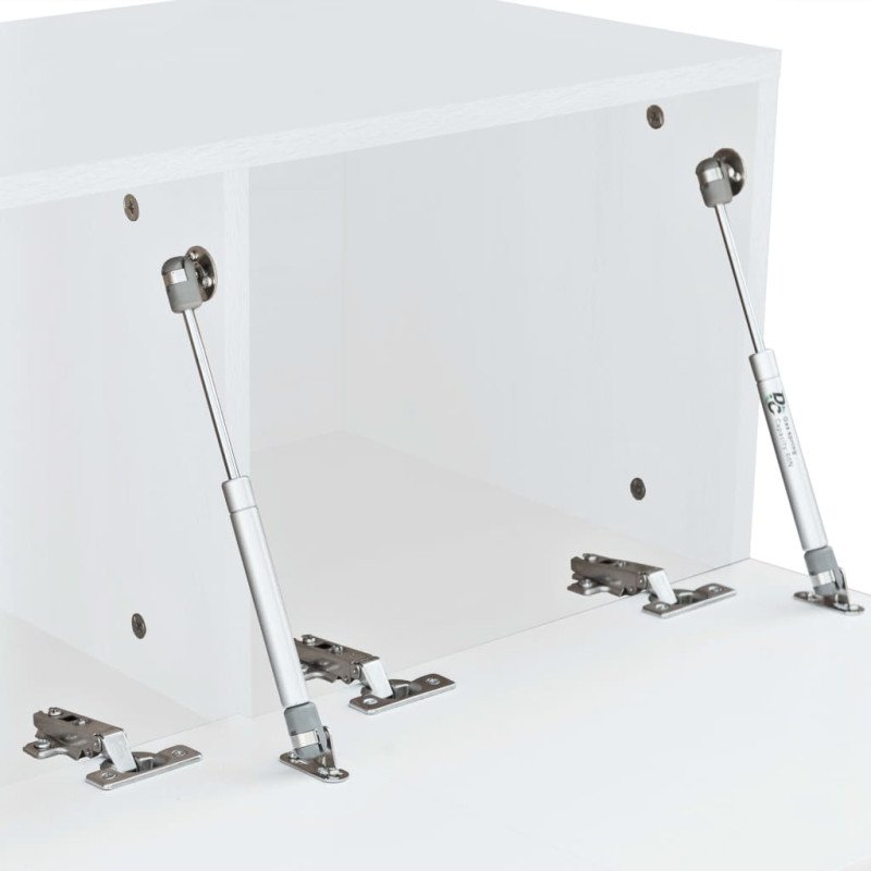 vidaXL Skrinka pod TV, drevotrieska 120x40x34 cm, vysoký lesk, biela
