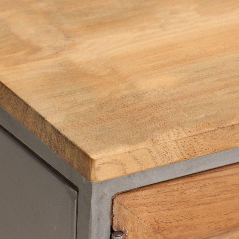 vidaXL TV skrinka, recyklované teakové drevo a oceľ 120x30x40 cm