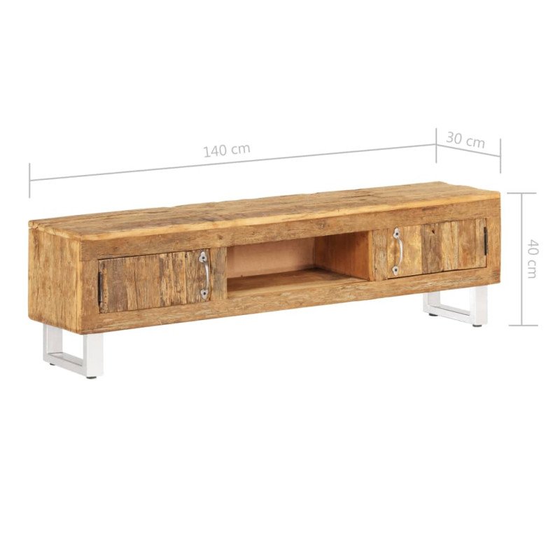 vidaXL TV stolík, recyklovaný masív 140x30x40 cm