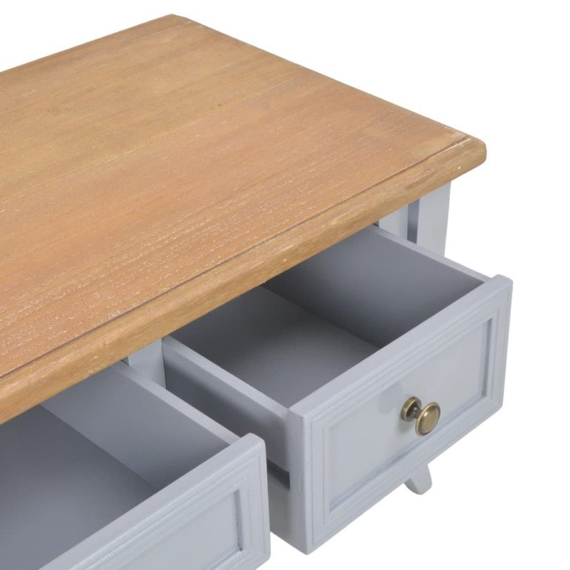 vidaXL TV stolík sivý 100x35x35 cm drevený