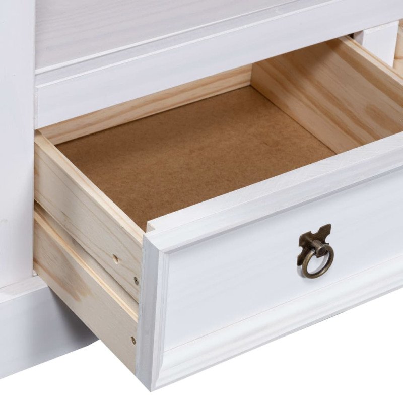 vidaXL TV skrinka biela 91x43x56 cm mexická borovica Corona Range
