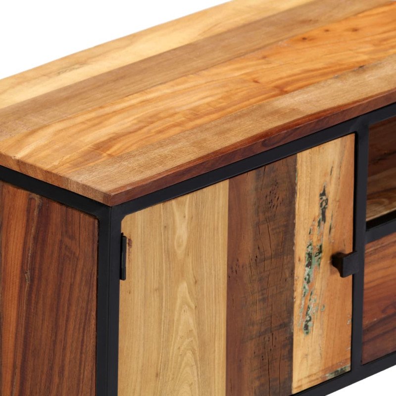 vidaXL TV skrinka 120x30x40 cm, recyklovaný masív a oceľ