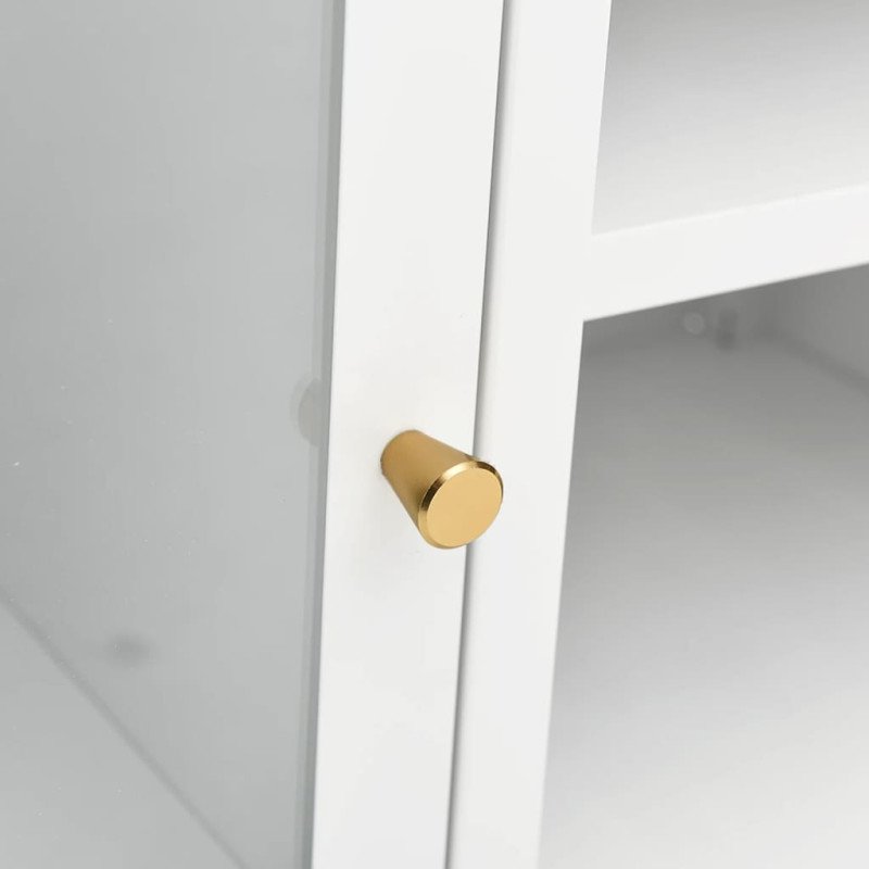 vidaXL TV skrinka biela 105x35x52 cm oceľ a sklo