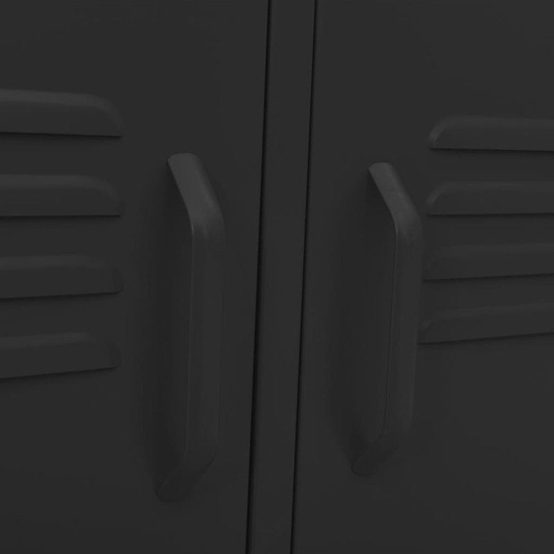 vidaXL TV skrinka čierna 105x35x50 cm oceľ  vidaXL TV skrinka čierna 105x35x50 cm oceľ