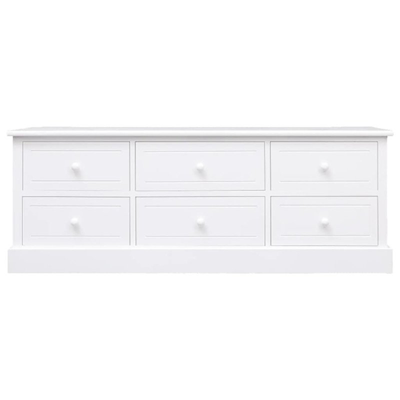 vidaXL TV skrinka biela 108x30x40 cm masívne drevo paulovnie