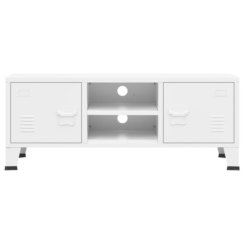 vidaXL Industriálna TV skrinka biela 105x35x42 cm kovová vidaXL Industriálna TV skrinka biela 105x35x42 cm kovová