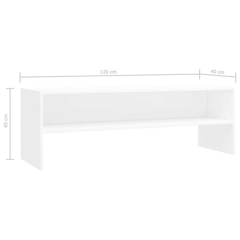 vidaXL TV skrinka biela 120x40x40 cm drevotrieska 