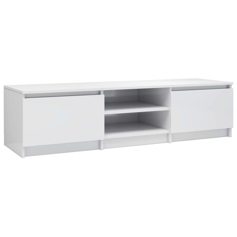 vidaXL TV skrinka, lesklá biela 140x40x35,5 cm, drevotrieska 