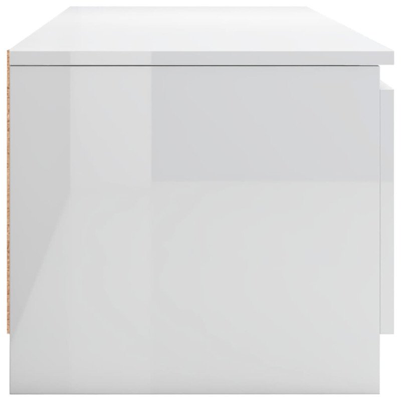vidaXL TV skrinka, lesklá biela 140x40x35,5 cm, drevotrieska 