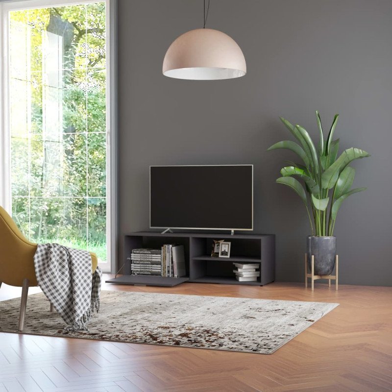 vidaXL TV skrinka, sivá 120x34x37 cm, drevotrieska