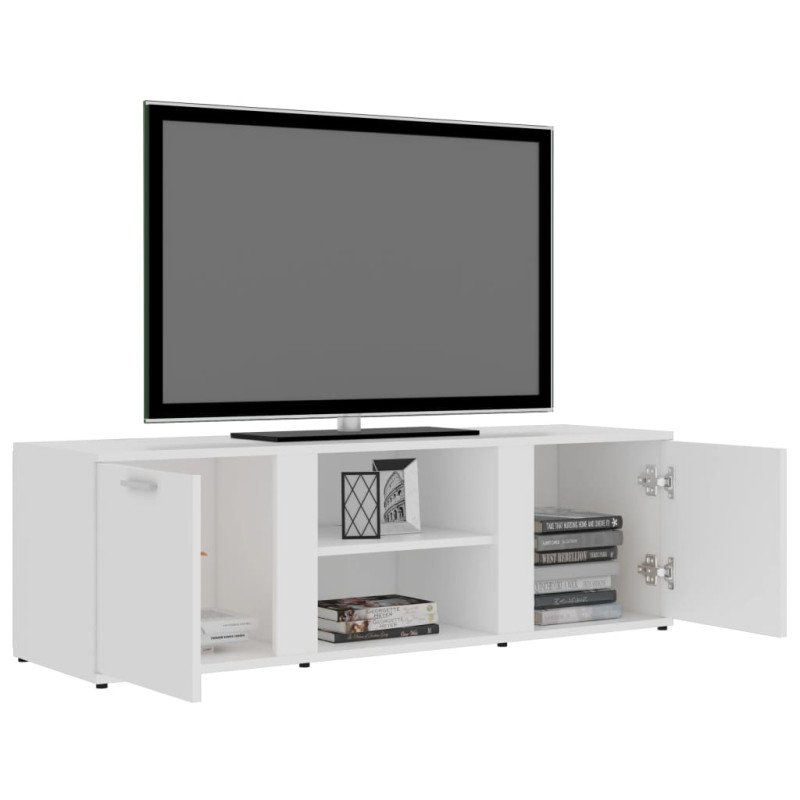 vidaXL TV skrinka, biela 120x34x37 cm, drevotrieska