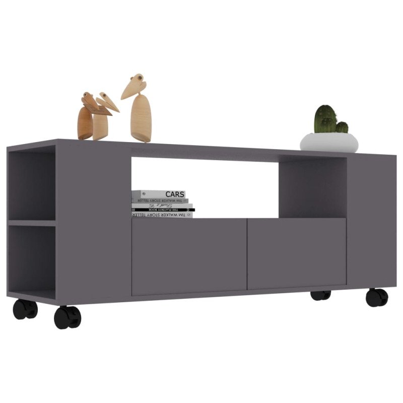vidaXL TV skrinka sivá 120x35x48 cm spracované drevo