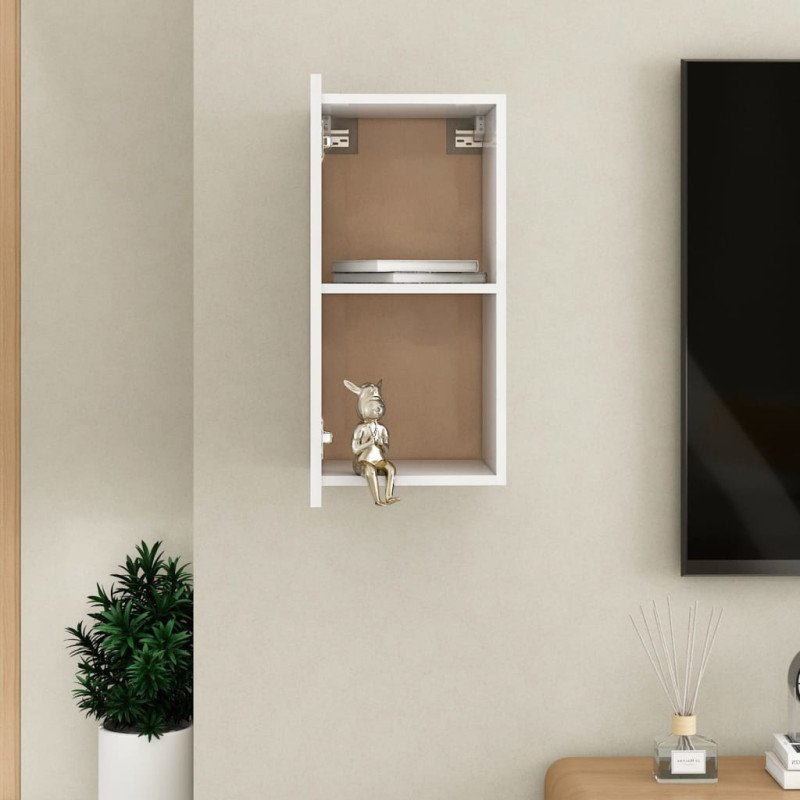 vidaXL TV skrinka, lesklá biela 30,5x30x60 cm, kompozitné drevo