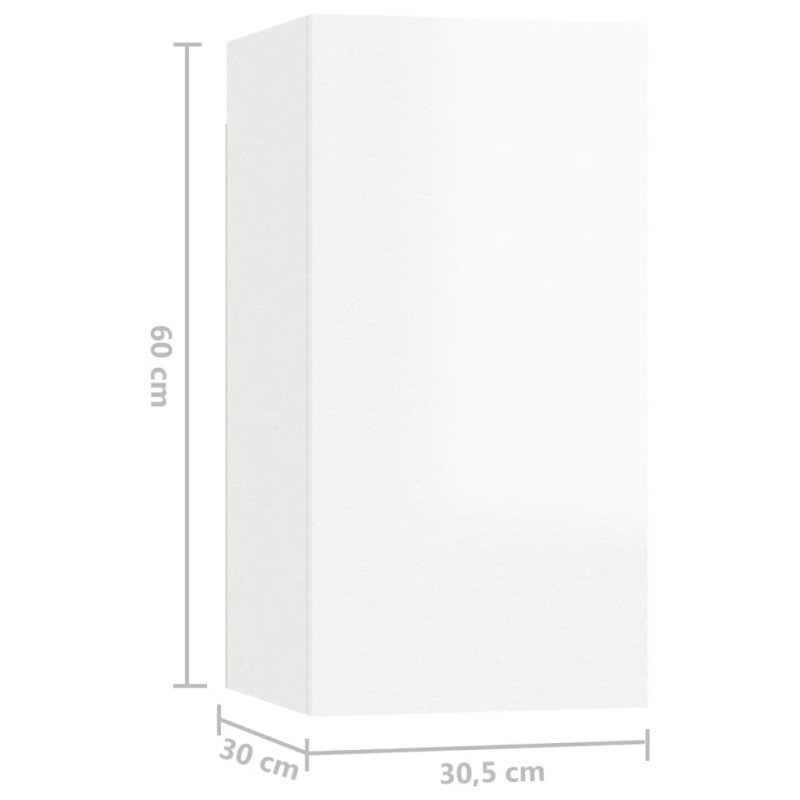 vidaXL TV skrinka, lesklá biela 30,5x30x60 cm, kompozitné drevo