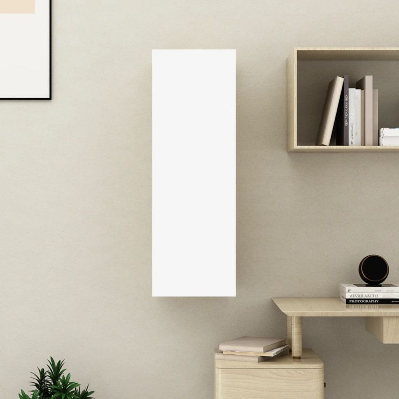 vidaXL TV skrinka, biela 30,5x30x90 cm, kompozitné drevo