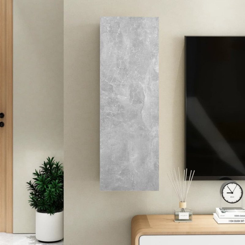 vidaXL TV skrinka, betónovo sivá 30,5x30x90 cm, kompozitné drevo