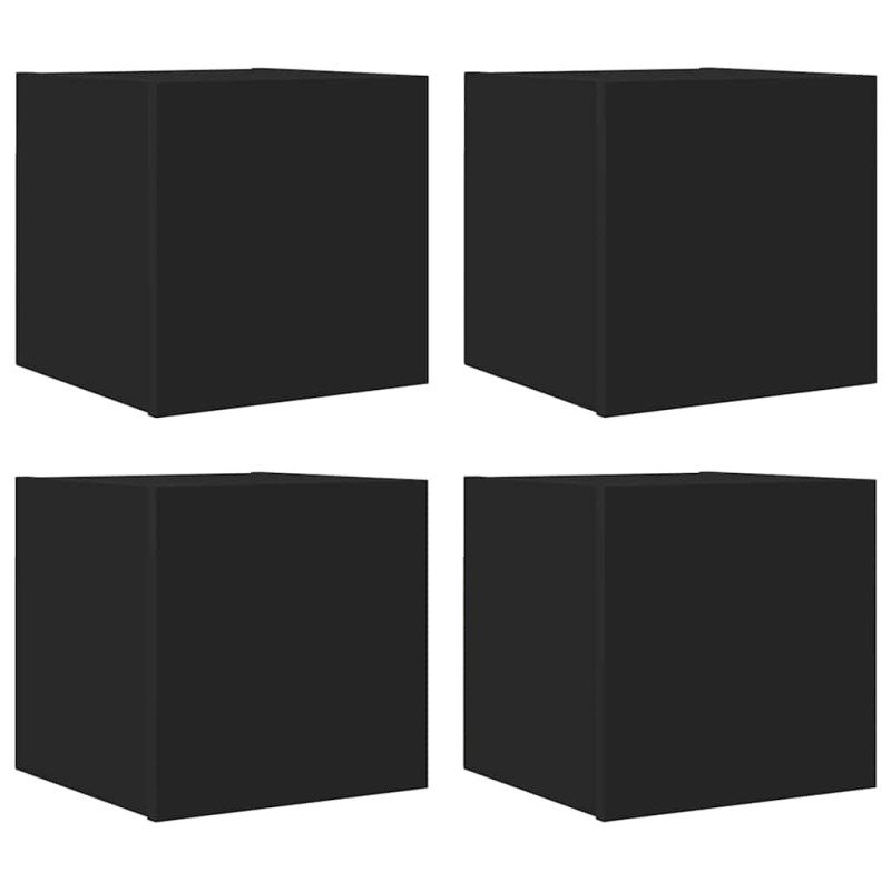 vidaXL Nástenné TV skrinky 4 ks čierne 30,5x30x30 cm