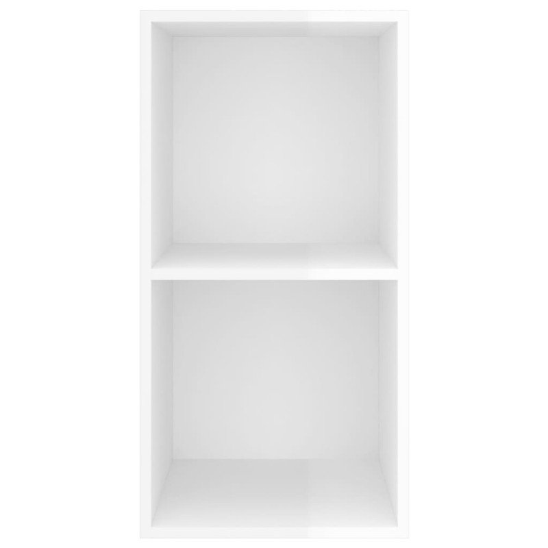vidaXL Nástenná TV skrinka, lesklá biela 37x37x72 cm, kompozitné drevo