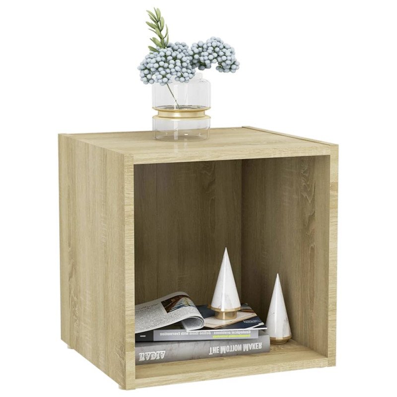 vidaXL TV skrinka farba duba sonoma 37x35x37 cm drevotrieska