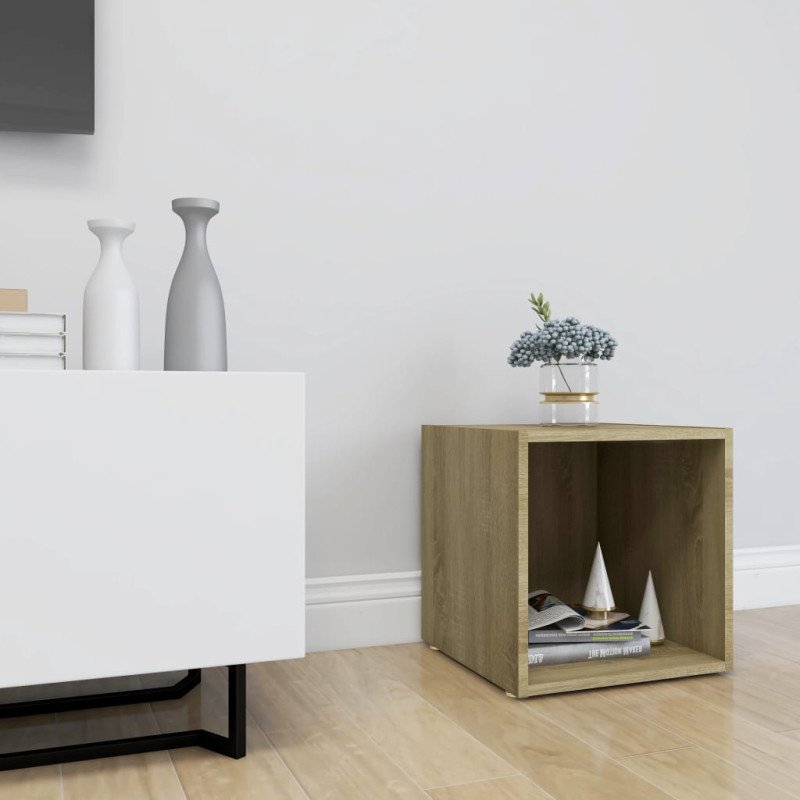 vidaXL TV skrinka farba duba sonoma 37x35x37 cm drevotrieska