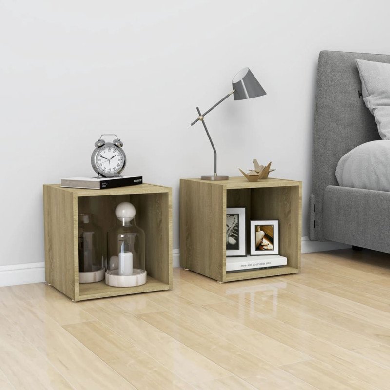 vidaXL TV skrinka farba duba sonoma 37x35x37 cm drevotrieska