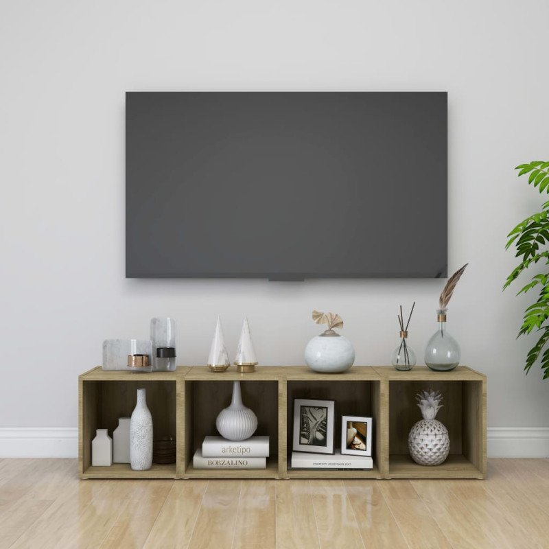 vidaXL TV skrinka farba duba sonoma 37x35x37 cm drevotrieska