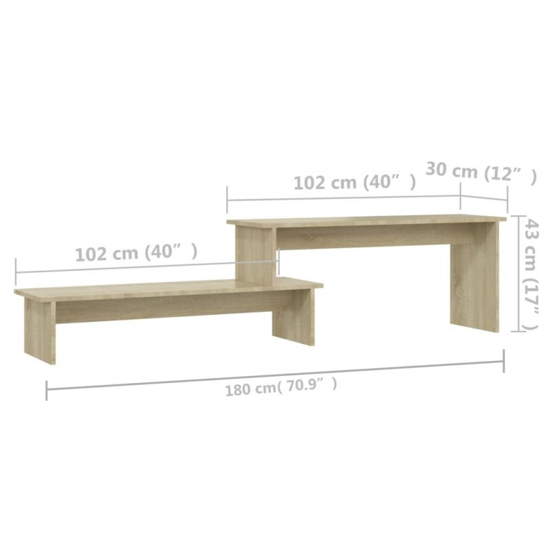 vidaXL TV skrinka dub sonoma 180x30x43 cm drevotrieska