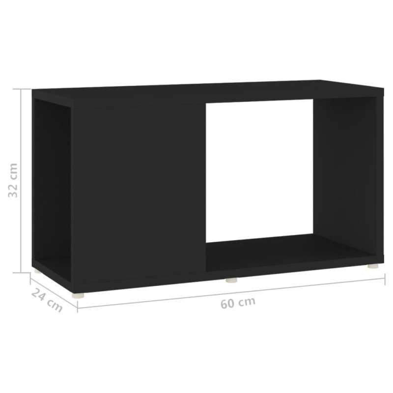 vidaXL TV skrinka, čierna 60x24x32cm, drevotrieska 
