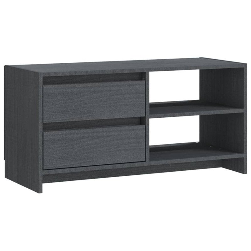 vidaXL TV skrinka sivá 80x31x39 cm borovicový masív