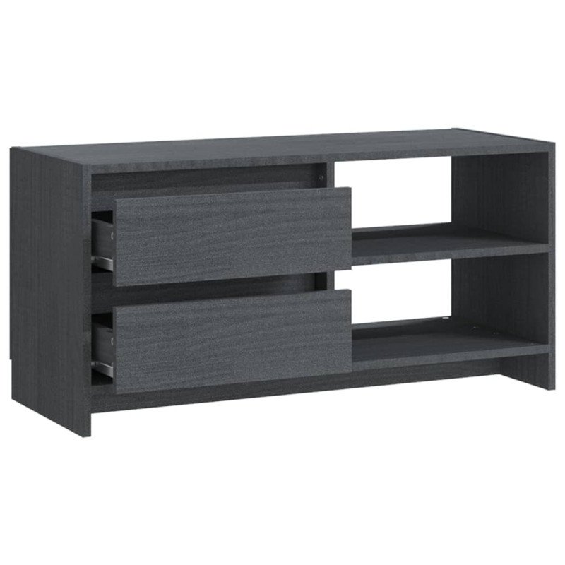 vidaXL TV skrinka sivá 80x31x39 cm borovicový masív