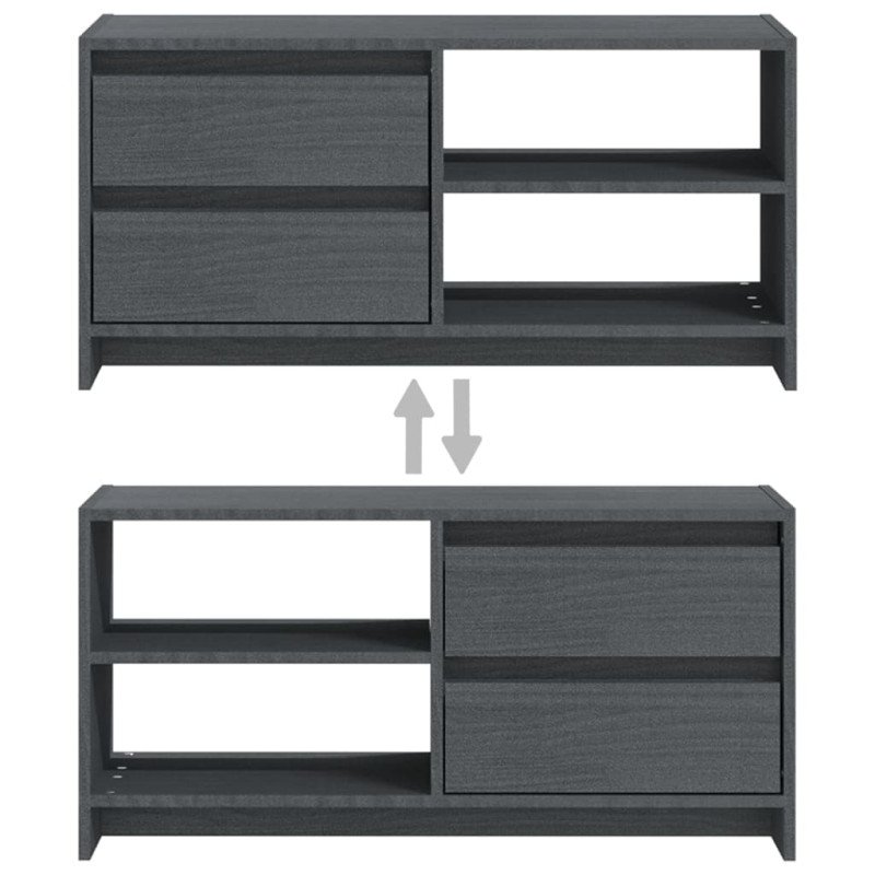 vidaXL TV skrinka sivá 80x31x39 cm borovicový masív