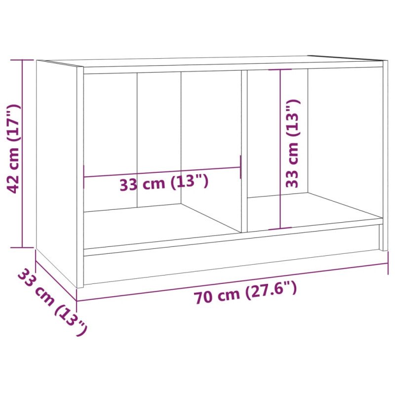 vidaXL TV skrinka medovo-hnedá 70x33x42 cm masívne borovicové drevo