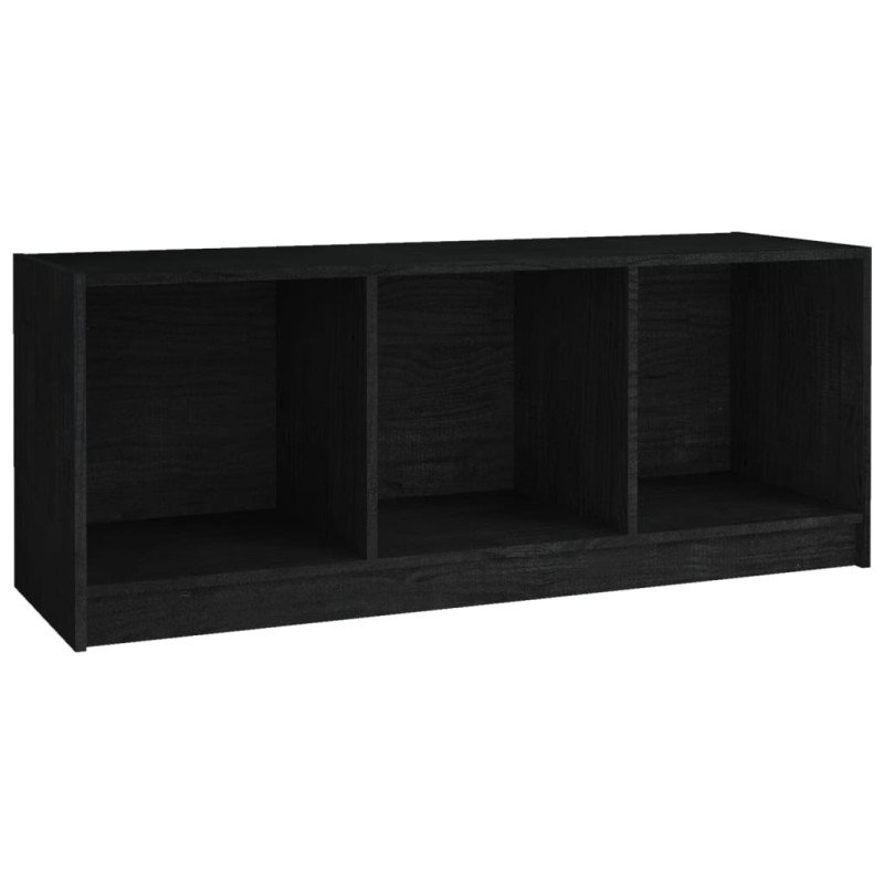 vidaXL TV skrinka čierna 104x33x41 cm borovicový masív
