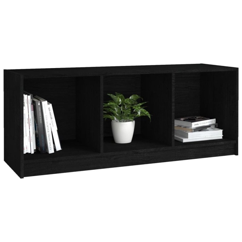 vidaXL TV skrinka čierna 104x33x41 cm borovicový masív