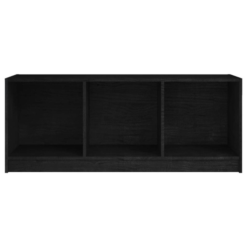 vidaXL TV skrinka čierna 104x33x41 cm borovicový masív