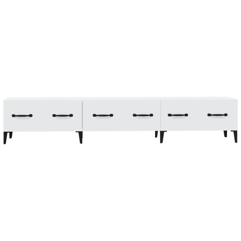vidaXL TV stolík biely 150x34,5x30 cm spracované drevo