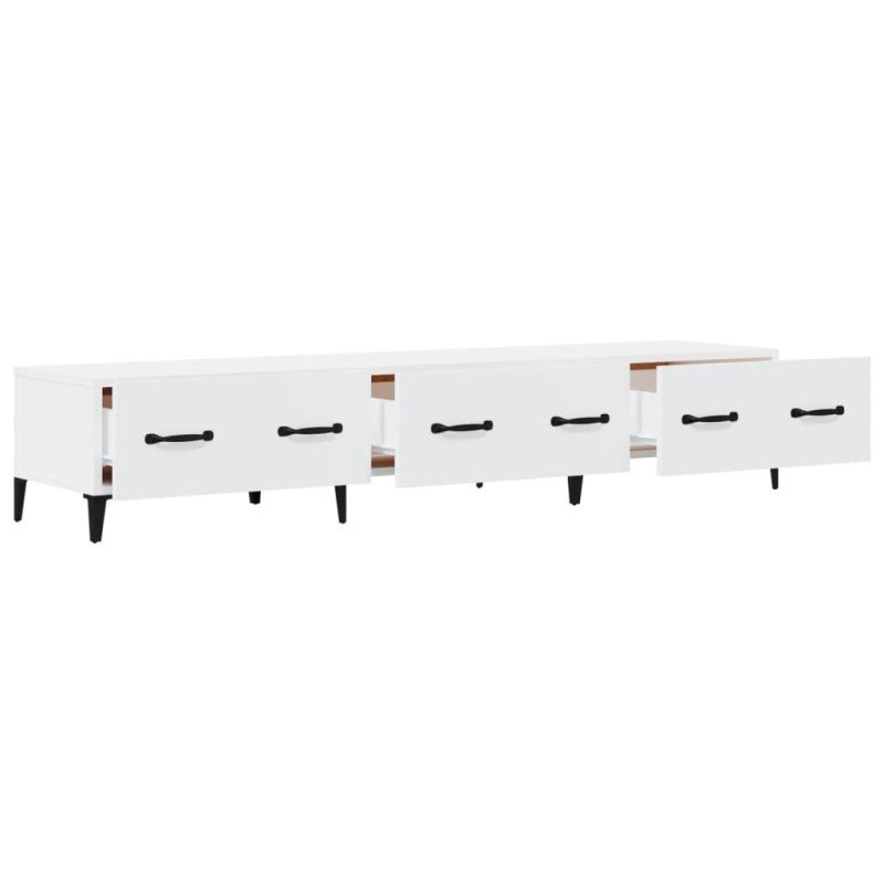 vidaXL TV stolík biely 150x34,5x30 cm spracované drevo
