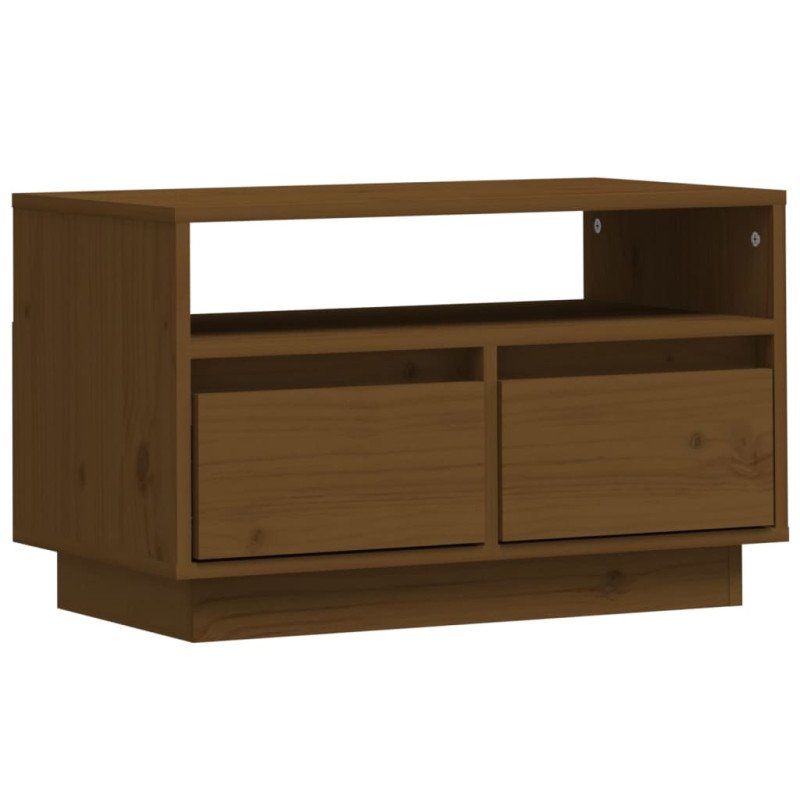 vidaXL TV skrinka medovo-hnedá 60x35x37 cm masívna borovica