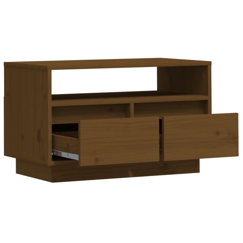 vidaXL TV skrinka medovo-hnedá 60x35x37 cm masívna borovica