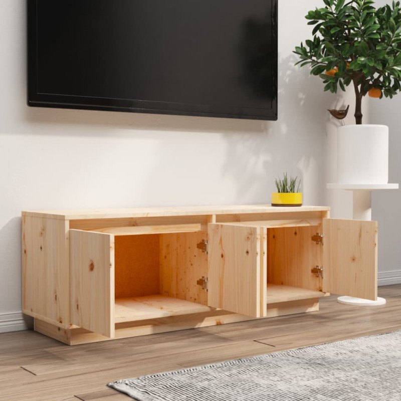 vidaXL TV skrinka 110x34x40 cm masívna borovica