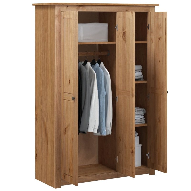 vidaXL 3-dverový šatník 118x50x171,5 cm borovicové drevo Panama Range