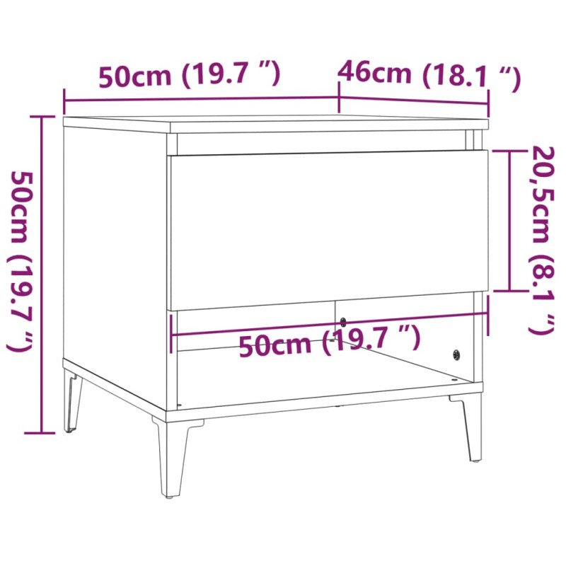 vidaXL Bočné stolíky 2 ks čierne 50x46x50 cm spracované drevo