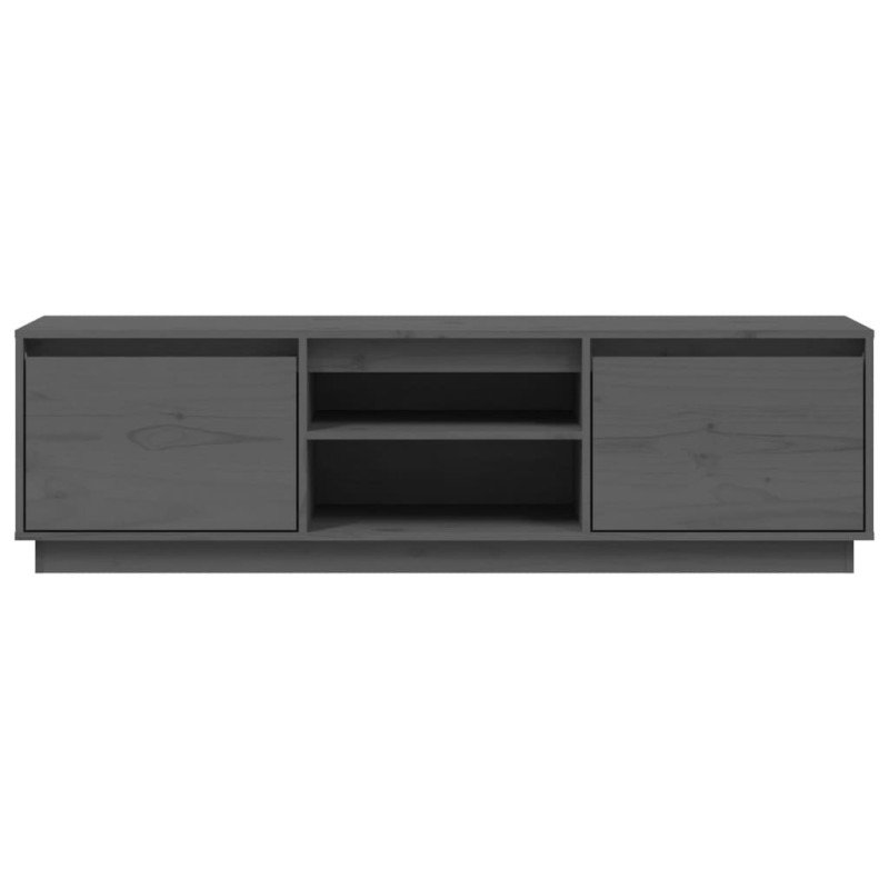 vidaXL TV stolík sivý 140x35x40 cm masívna borovica