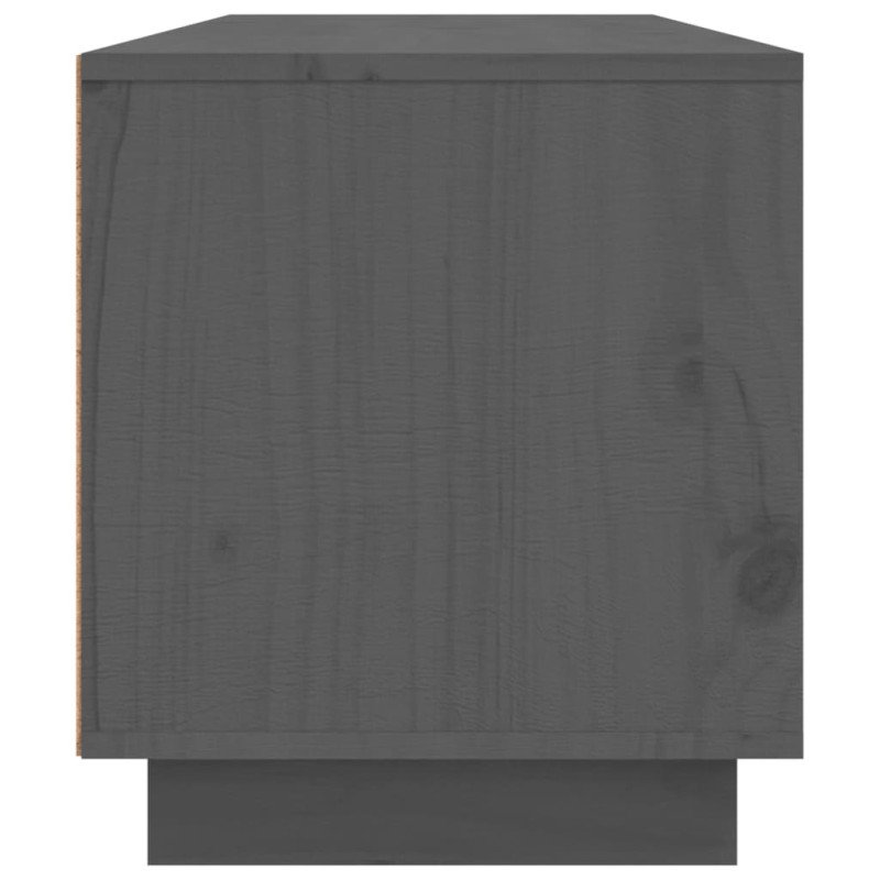 vidaXL TV stolík sivý 140x35x40 cm masívna borovica