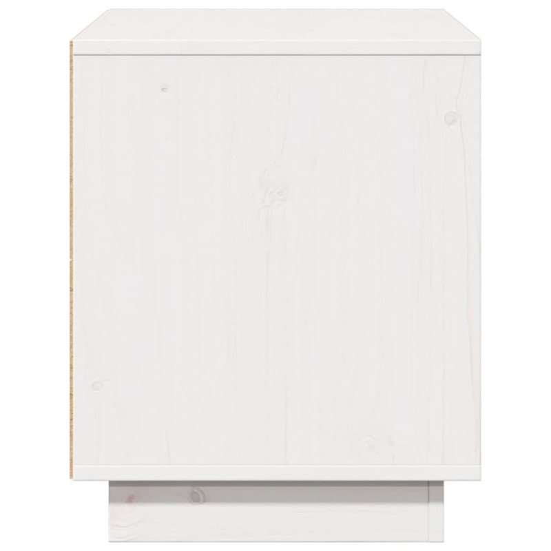vidaXL TV skrinka biela 74x35x44 cm masívna borovica