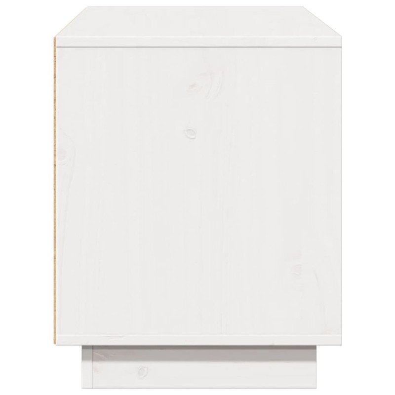 vidaXL TV skrinka biela 110,5x35x44 cm masívna borovica